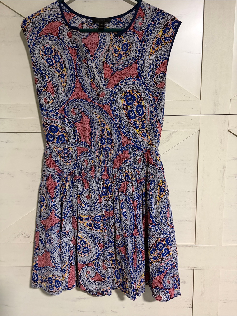 J. Crew Blue and Pink Paisley Mini Dress